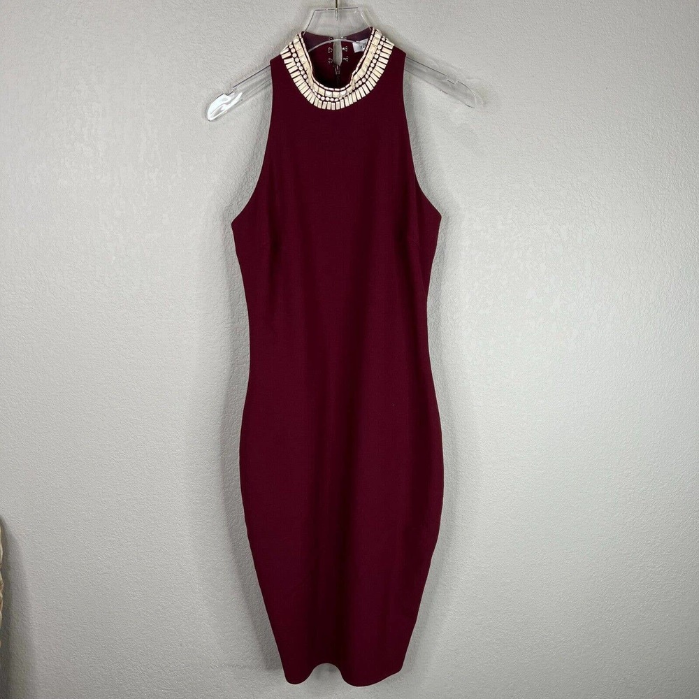 Elizabeth And James Jade Dress Size 4 Bordeaux Sleeveless Beaded Neck Racerback